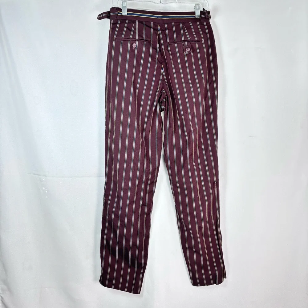 BR Athletics Marzotto Havana Fabric Wool Blend Pinstripe Trousers Mens Size 28